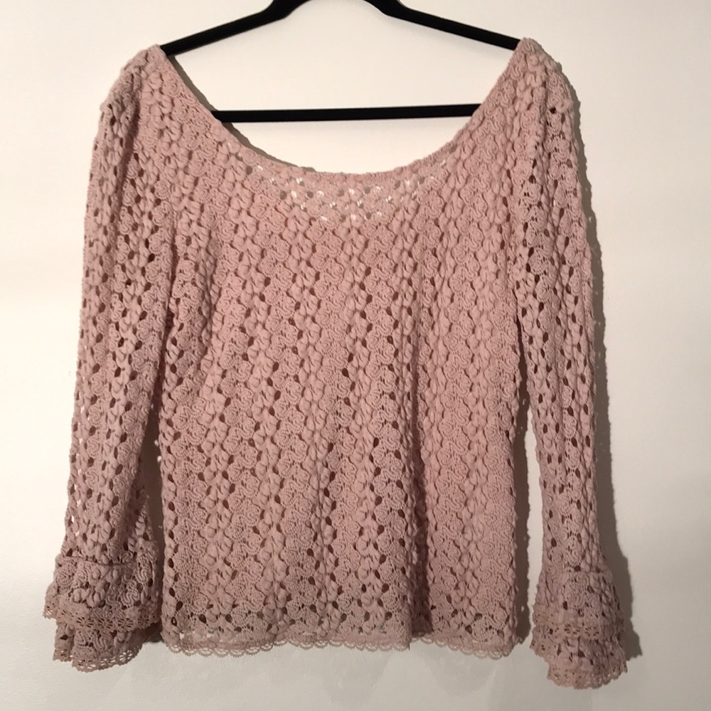 free people blush colored boho top